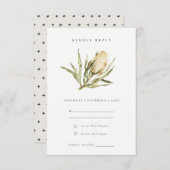 かわいい先住民バンクシアウォーターカラーフローラウェディングRSVP エンクロージャーカード