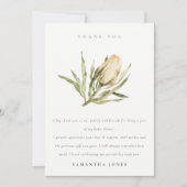 かわいい先住民バンクシアウォーターカラーフローラベビーシャワー サンキューカード (正面)