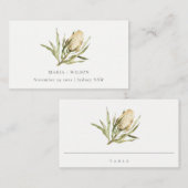 かわいい先住民バンクシアウォーターカラー結婚フローラ プレイスカード (正面/裏面)