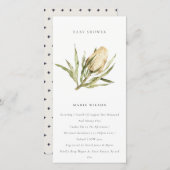 かわいい先住民バンクシアフローラベビーシャワー招待状 サンキューカード (正面/裏面)