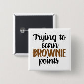 かわいい先生のブラウニーは単語ボタンを指します 缶バッジ (正面&裏面)