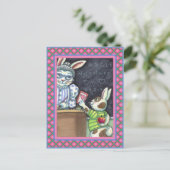 かわいい先生のペット、リンゴ&バレンタインバニーウサギ シーズンポストカード (スタンド正面)