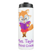 かわいい先生の贈り物とキツネ タンブラー (正面)