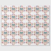  かわいい先生への感謝のクレヨンパターン  ラッピングペーパー (フラット)
