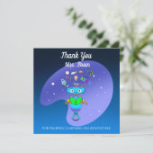 かわいい先生への感謝カード 子どもの人生に影響を与えた先生への感謝の気持ちを表すカードです。 先生の サンキューカード (スタンド正面)