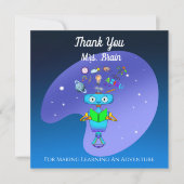 かわいい先生への感謝カード 子どもの人生に影響を与えた先生への感謝の気持ちを表すカードです。 先生の サンキューカード (正面)