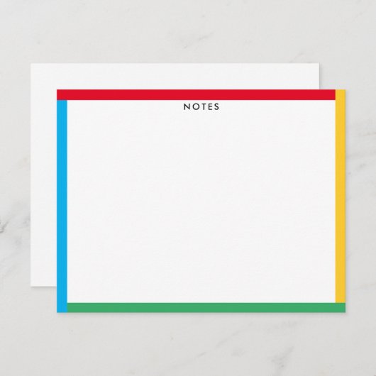 かわいい先生または子供の基本色枠 ノートカード (正面/裏面)