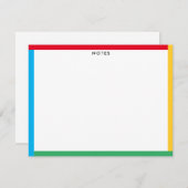 かわいい先生や子供の境界線プライマリカラー ノートカード (正面/裏面)