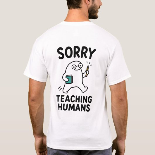 かわいい先生キャラが謝ってる Tシャツ (裏面)