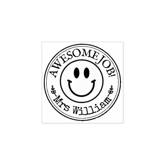 かわいい先生スマイルカスタム ラバースタンプ (インプリント)