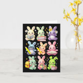 かわいい先生バニー読ラビットズイースターバニーB カード (黄色い花)