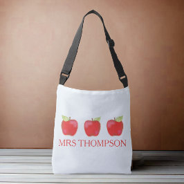 かわいい先生パーソナライズされたリンゴ クロスボディバッグ