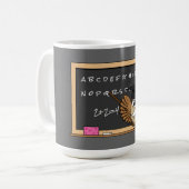 かわいい先生フクロウとApple Cartoon コーヒーマグカップ (正面左)