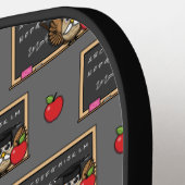 かわいい先生フクロウとApple Cartoon ピックルボールラケット (左詳細)