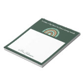 かわいい先生ボホレインボオングリーンメモ帳 ノートパッド (回転)