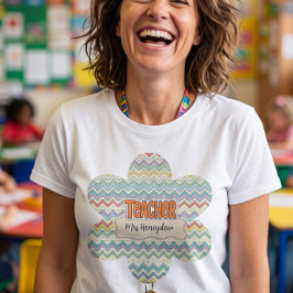 かわいい先生レトロスクールパターン Tシャツ