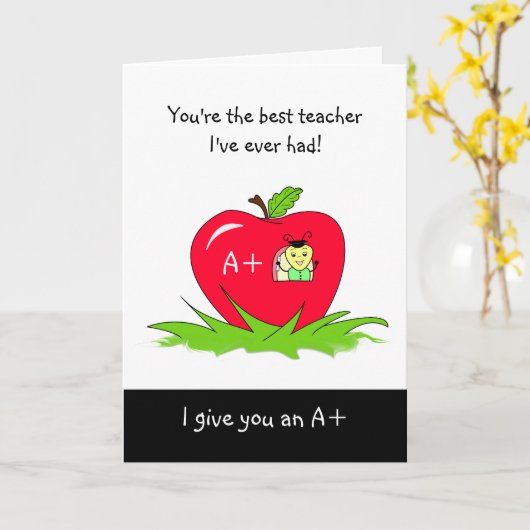 かわいい先生感謝の日アップルfor先生 カード (黄色い花)
