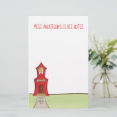 かわいい先生教育者スクールレターヘッド 便箋 (スタンド正面)