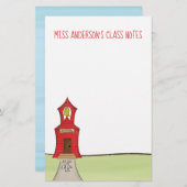 かわいい先生教育者スクールレターヘッド 便箋 (正面/裏面)