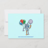 かわいい光沢のあるロボットパーソナライズなサンキューカード サンキューカード (裏面)