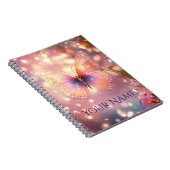 かわいい光沢のある魔法の蝶 ノートブック (右側)