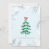 かわいい全白のクリスマス 招待状 (裏面)