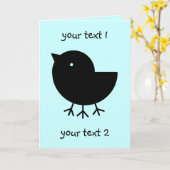 かわいい八咫烏 カード (黄色い花)