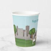 かわいい公園のハッピーバースデー 紙コップ (右)
