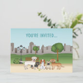 かわいい公園の誕生日 招待状 (スタンド正面)