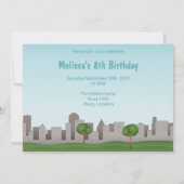 かわいい公園の誕生日 招待状 (裏面)