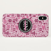 かわいい公認看護師のピンク医学パターン名前 Case-Mate iPhoneケース (裏面(横))