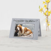 "かわいい具合が悪いバセット犬との健康な"カードを得て下さい カード (黄色い花)