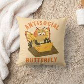 かわいい内向的な美的反社会的バタフライ クッション (ブランケット)