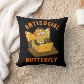 かわいい内向的な美的反社会的バタフライ クッション (ブランケット)