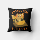 かわいい内向的な美的反社会的バタフライ クッション (裏面)