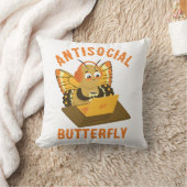 かわいい内向的な美的反社会的バタフライ クッション (ブランケット)