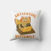 かわいい内向的な美的反社会的バタフライ クッション (裏面)