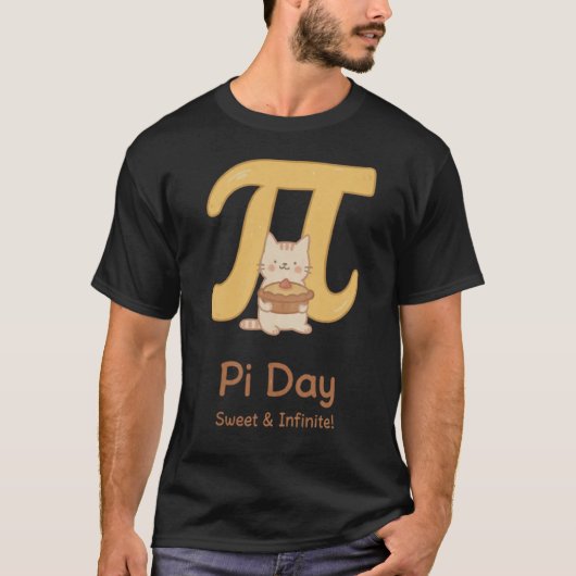 かわいい円周率の日猫Tシャツ Tシャツ (正面)