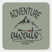 かわいい冒険はワードアートを待っている スクエアシール (正面)