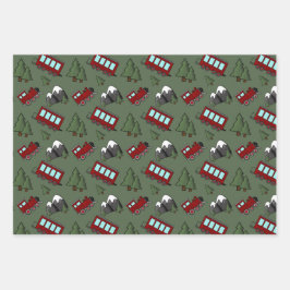 かわいい冒険列車 ラッピングペーパーシート