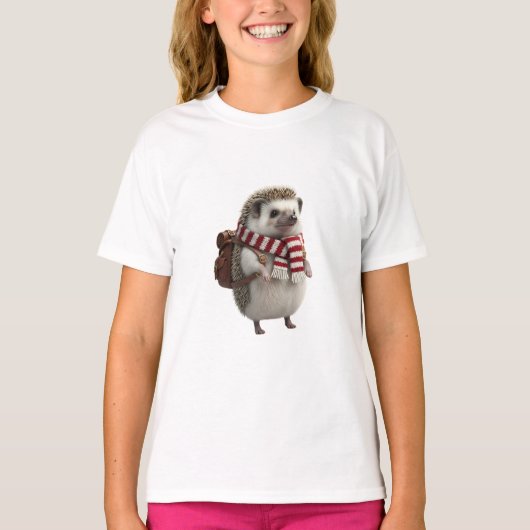 かわいい冒険家ハリネズミの子供たち Tシャツ (正面)