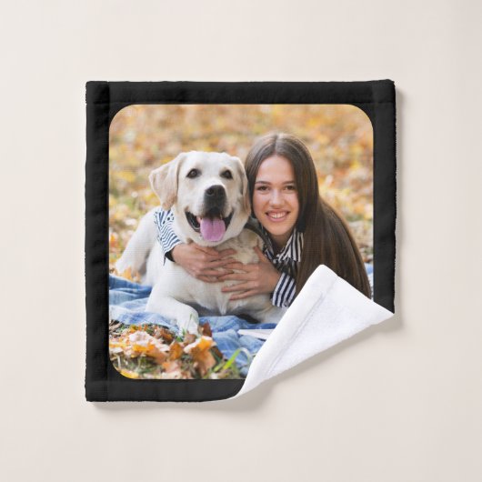 かわいい写パーソナライズされた真のコラージュペット好きの犬 バスタオルセット (ウォッシュタオル)