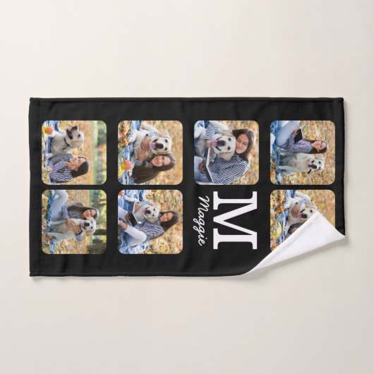 かわいい写パーソナライズされた真のコラージュペット好きの犬 バスタオルセット (ハンドタオル)