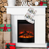 かわいい写真お洒落新聞キャンディーケーンプリント スモールクリスマスストッキング