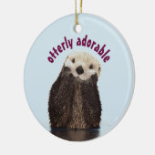 かわいい写真と可愛らしいプリン セラミックオーナメント (左)