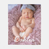 かわいい写真と名前ベビーフリースフォトブランケット フリースブランケット (正面)