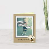 かわいい写真のための学校テンプレートの初日 カード (正面)