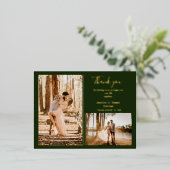 かわいい写真のコラージュ結婚のサンキューカード 箔シーズンポストカード (立ち正面)