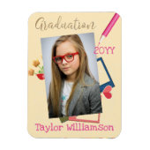 かわいい写真の中学校の卒業式 マグネット (縦)