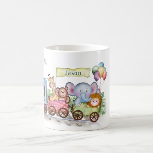 かわいい写真の水色をトレーニングする コーヒーマグカップ (中央)